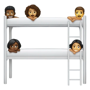 5 people in upper bunk bed  sticker