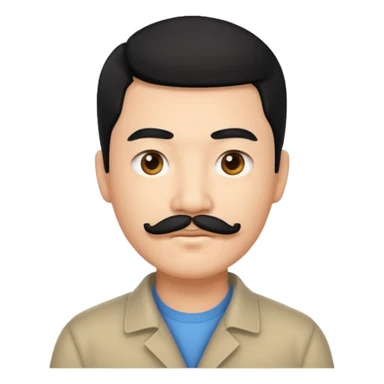chinese guy w,th black hair and mustache sticker