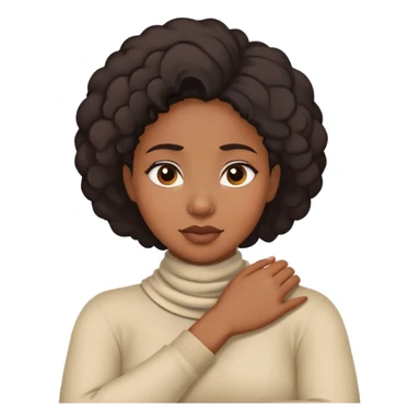 Black women crossing her arms around her neck with a 🙄 facial expression  sticker