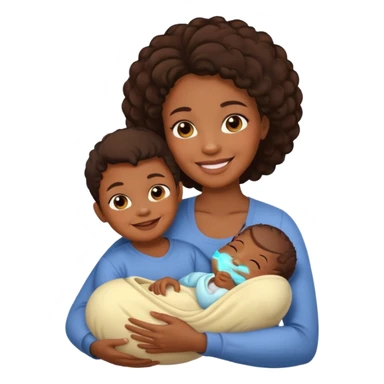 black mom holding newborn sonemoji sticker