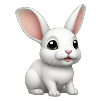 Conejo pequeño blanco con manchas negras sticker