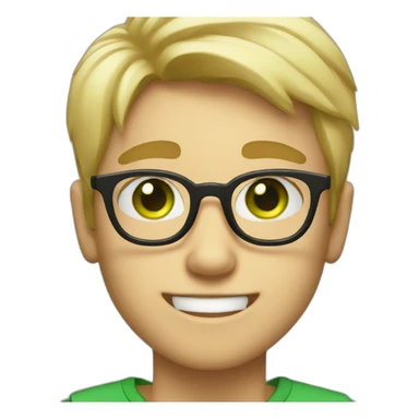 Blondie Boy with glasses and green eyes wink sticker