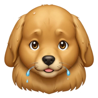 I want an emoji of a goldenretriever who is crying sticker