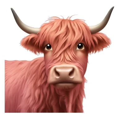 Pink highland cow sticker