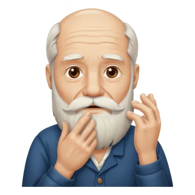 Old man stroking his beard with hand sticker