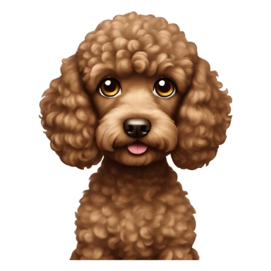 Brown puppy poodle sticker