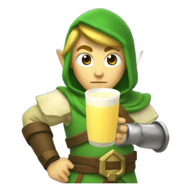 Zelda swordsman drinking a milk bottle  sticker
