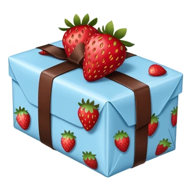 a pale blue package in Strawberries in chocolate sticker