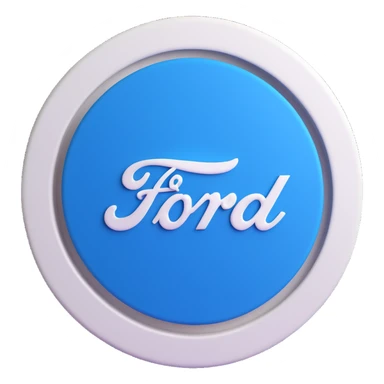 3D circular pattern with white "Ford" text in the center, blue and white color scheme, modern style sticker