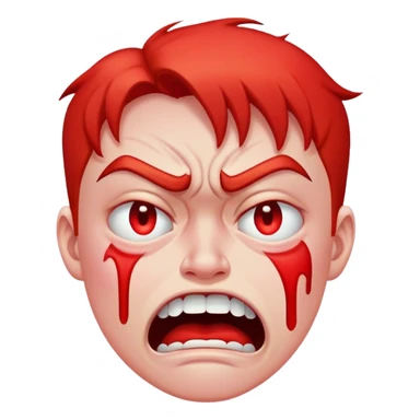 A mad red face crying of rage ness  sticker