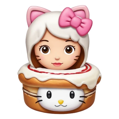Cinnamon roll With hello kitty and Carmi ￼ sticker