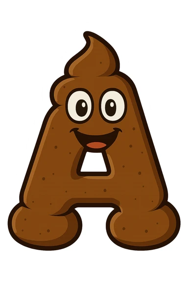 lettera "A" a forma di cacca sticker