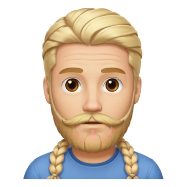 sakalı ve örgülü saçı olan sarışın adam sticker