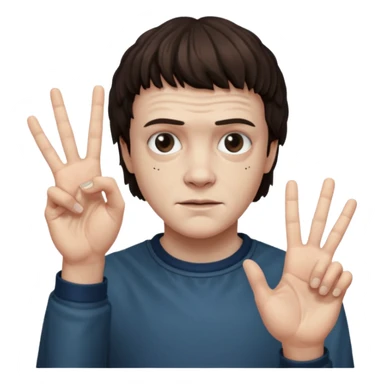 Eddie the freak from stranger things with his iconic hand sign sticker