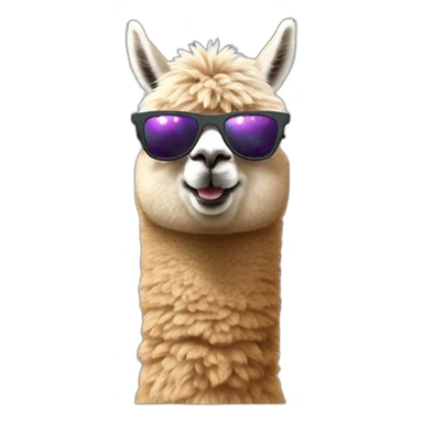 alpaca-with-sun-glass-in-a-rocket sticker