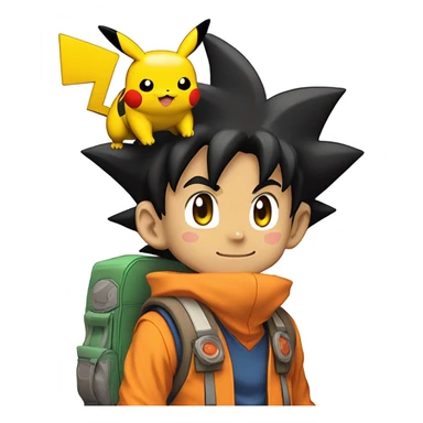 Poke with goku  sticker