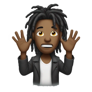 Dread head with hands up sticker
