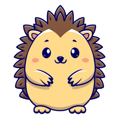 cute hedgehog with spiky back sticker