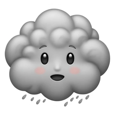 disappearing dust cloud emoji, dissolving into air, minimal, expressive sticker