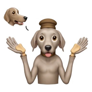 Weimaraner begging for bones like a beggar sticker