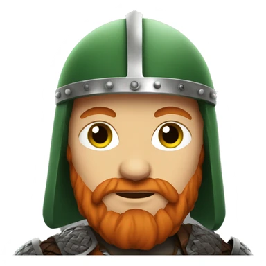 Viking red hair and green eyes with helmet sticker