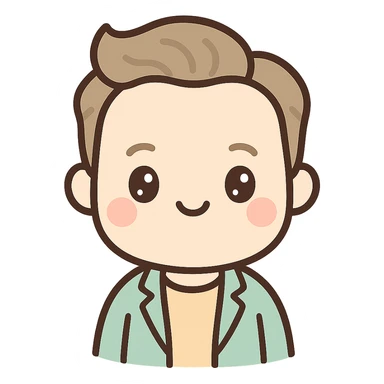 cute kawaii style character inspired by Elon Musk, with distinctive features sticker