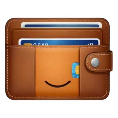 portefeuille marron avec billet et carte bancaire sticker