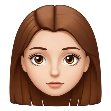 Chíca blanca pelo liso castaño con pestañas  sticker