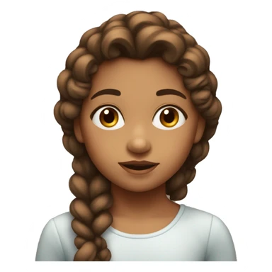 Niña con el pelo largo, con rulos y el pelo marrón  sticker