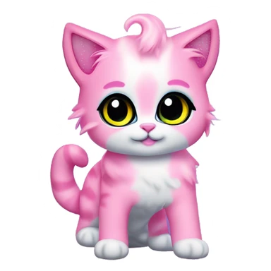 ethereal cute pink cat littlest pet shop lisa frank style sticker