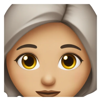 dark brown eyes with false eyelashes, girl sticker