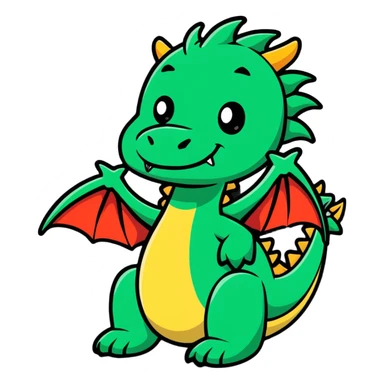 cartoon dragon sticker