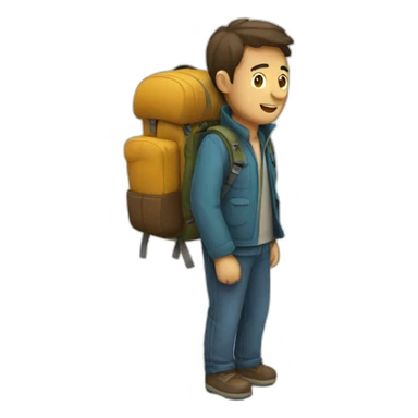 backpack traveller man sticker