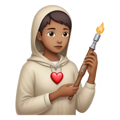 The image shows a person across a fog, a personal journey, emotional tones. In their hands, they carry symbolic tools labeled “Compassion” and “Forgiveness,” suggesting healing after emotional pain-- hearts sticker