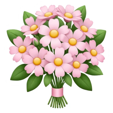 Pink bouquet with simple flower sticker