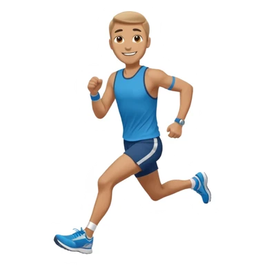 businessman running a marathon, face to camera sticker