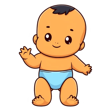 full body tanned baby sticker