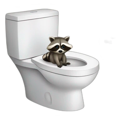 raccoon on toilet sticker