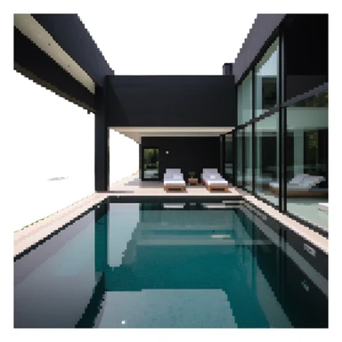 luxury villa with indoor pool, contemporary design sticker