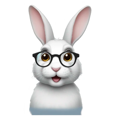 Rabbit with glasses sticker