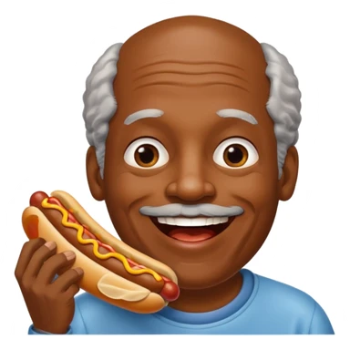 hotdog eating black old man sticker