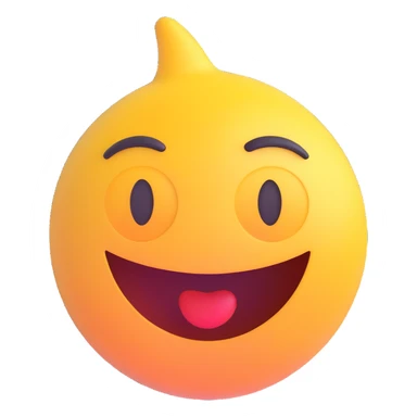 jazzy emoji, energetic, a bit weird but charming, 3D effect, shiny finish sticker