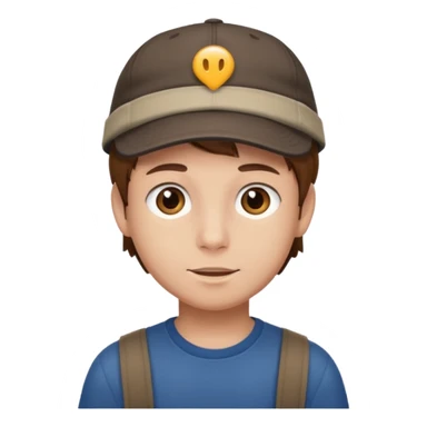 Un niño con gorra pelo castaño  sticker