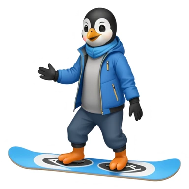 Snowboarder Penguin sticker