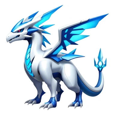 Futuristic Epic Legendary Shiny Cyber-Latios-Dialga-Suicune-Reshiram-Creature, (full body) sticker