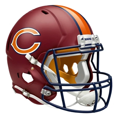 The Washington commanders football helmet and the Chicago Bears football helmet facing each other sticker