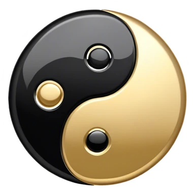 Black and gold yin yang sticker