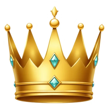 A simple, cartoon-style golden crown with minimal details, floating on its own and slightly sparkling to convey a premium, regal feel. sticker