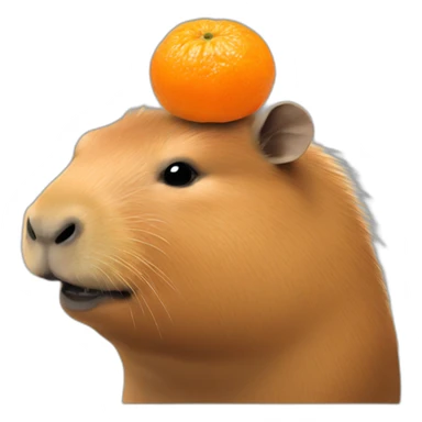capybara with mandarin orange on its head sticker