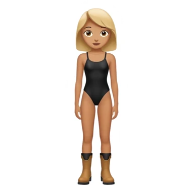 black swimsuit no human with boots sticker